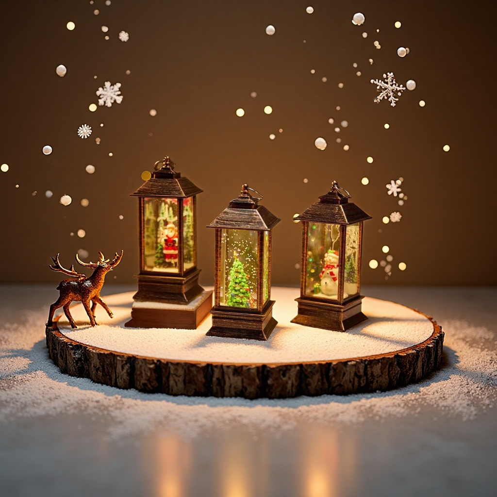 Christmas decorative items, snowflakes, Santa Claus, reindeer, party lights, night lights, holiday gifts, craft lighting Specification image