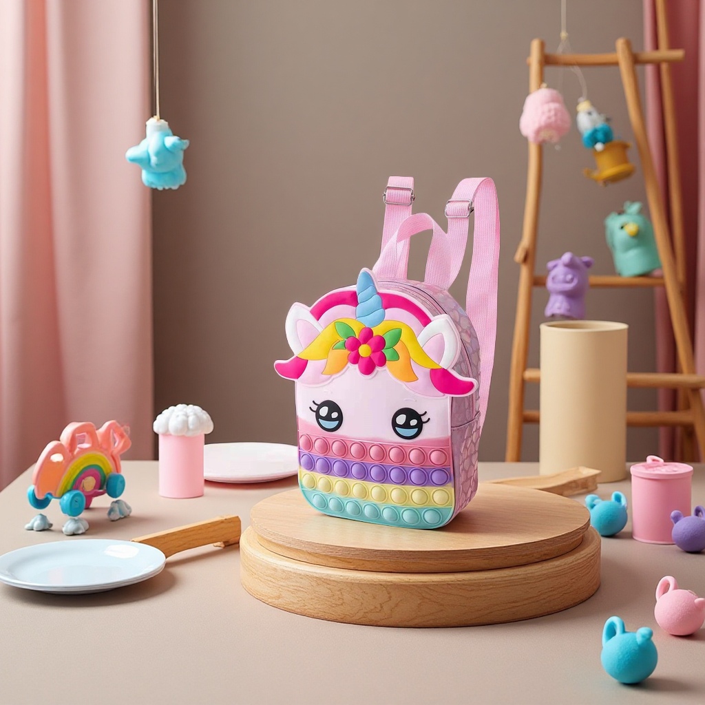 宠物益智减压双肩背包独角兽造型儿童宠物自背包宠物服饰配饰园艺宠物用品