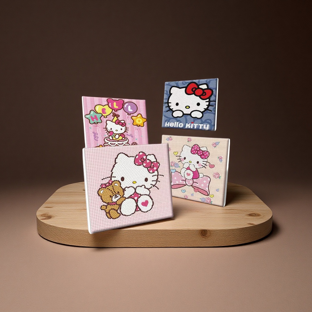 2024 New KT Cat Full Diamond DIY Diamond Painting with frame, high appearance level cartoon dot diamond hanging painting home decoration toy