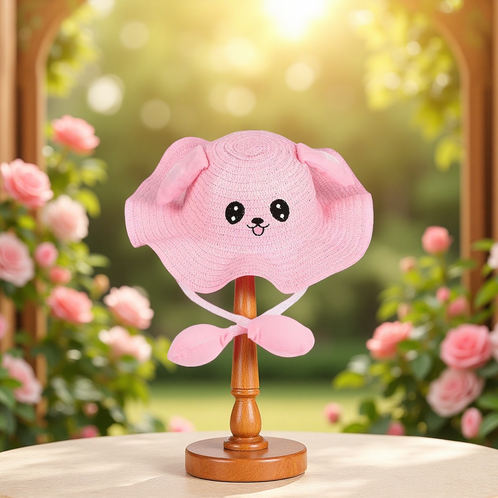 Rabbit hat, children's wavy cap with light, sun hat, summer cool hat, cute and fun for men and women, moving ear headwear and accessories Item Picture