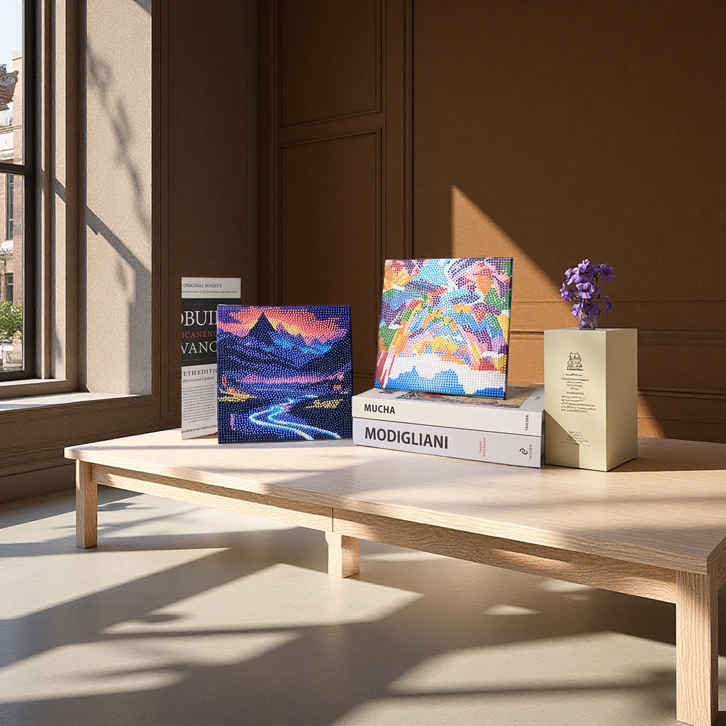 2024 New Style of DIY landscape, animal and painting stickers, full diamond paintings, educational children's handcrafted decorative hanging paintings, home decoration items details Picture