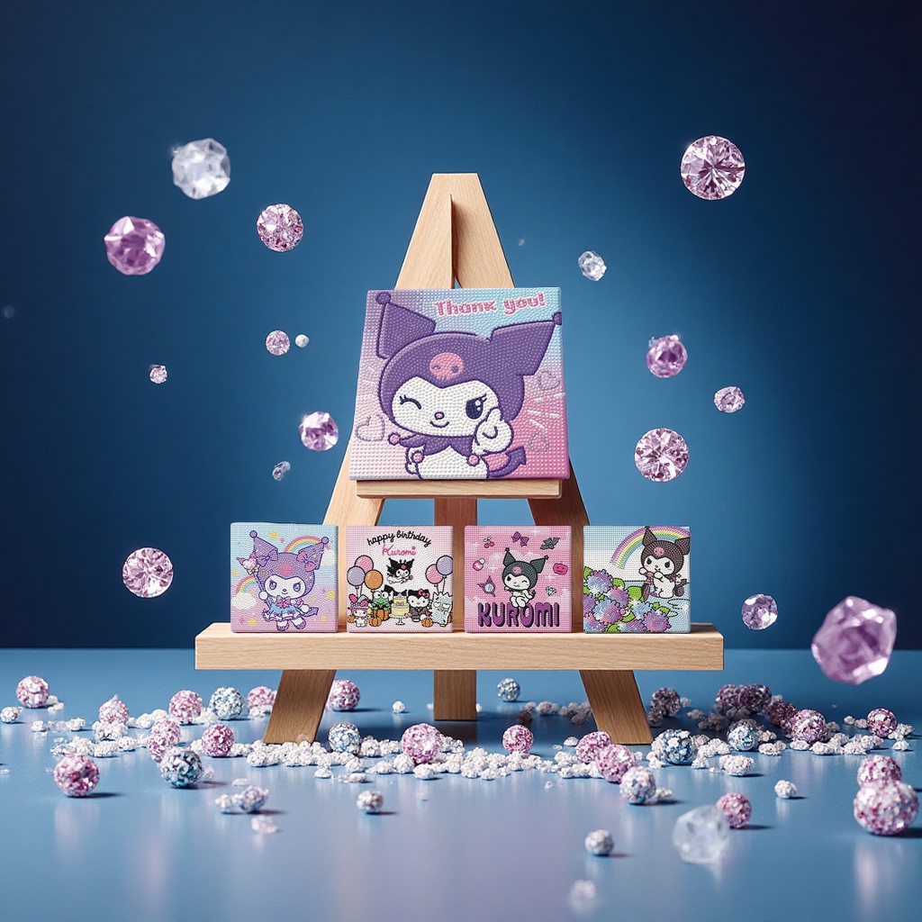 Sanrio Kuromi Diamond Painting New DIY handcrafted three-dimensional dot Diamond educational decorative hanging painting Children's home decoration