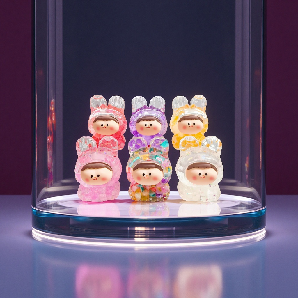 抖音爆款莉莉丝萌粒感化入油流沙夜光卡通钥匙扣潮玩小摆件工艺品礼品装饰细节图