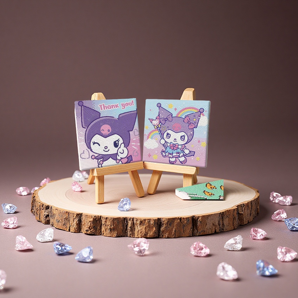Sanrio Kuromi Diamond Painting New DIY handcrafted three-dimensional dot Diamond educational decorative hanging painting Children's home decoration Specification image