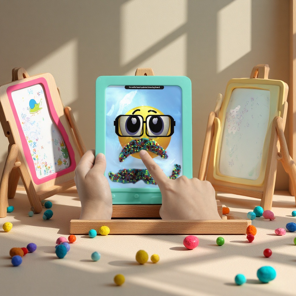 Cross-border new children's educational hand-drawn drawing board with a variety of colorful beads, environmentally friendly and freely switchable toy educational drawing board details Picture