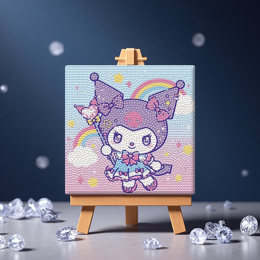 Sanrio Kuromi Diamond Painting New DIY handcrafted three-dimensional dot Diamond educational decorative hanging painting Children's home decoration Item Picture