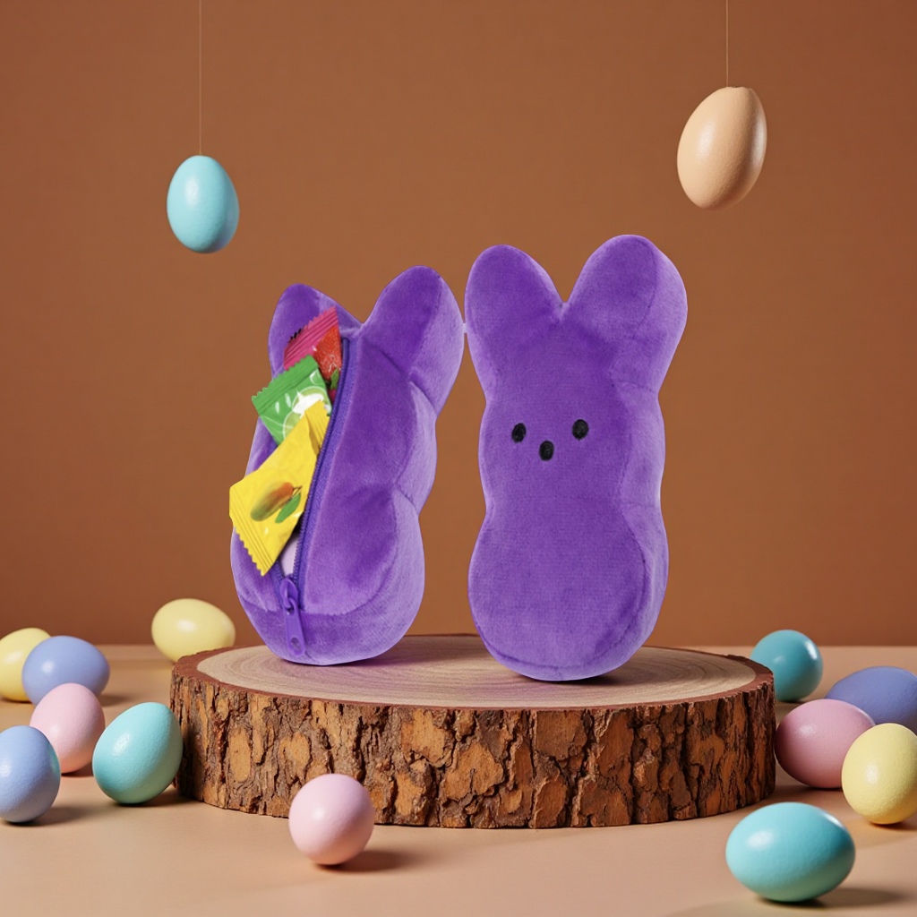 TEMU跨爆款15厘米复活节兔子peeps毛绒玩具生日礼物厂家批发 日用百货收纳防尘袋收纳包