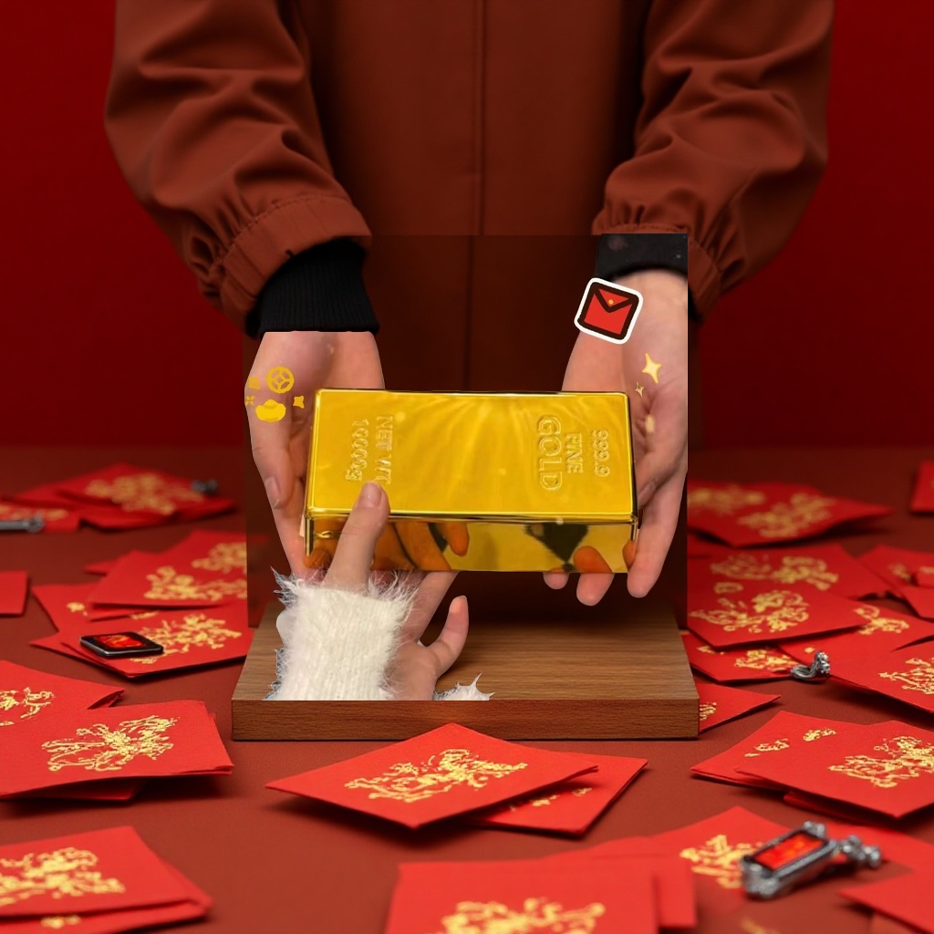 Brics red envelope simulation banknote storage tool, gift-giving big red envelope, 2024 Year of the Dragon best-selling wedding supplies, suitable for girlfriend gifts, office culture details Picture