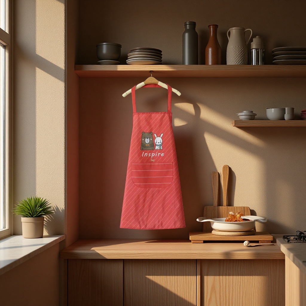 Kitchen multi-functional waterproof apron, durable and oil-resistant, household daily necessities, kitchenware, practical, heat-resistant and stain-resistant apron fabric Application Scenario