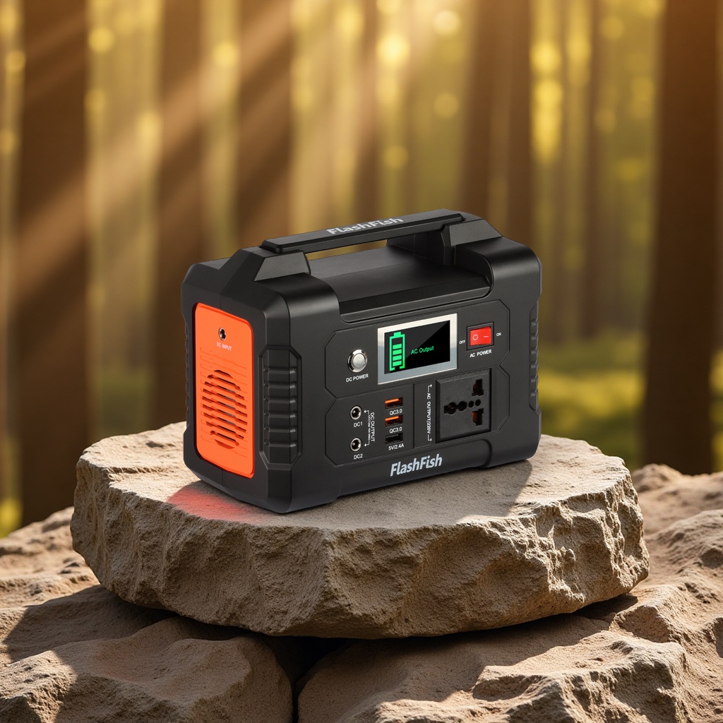 FlashFish Cross-border 200W outdoor portable energy Storage large-capacity fast charging power bank, digital computer and mobile phone accessories Item Picture