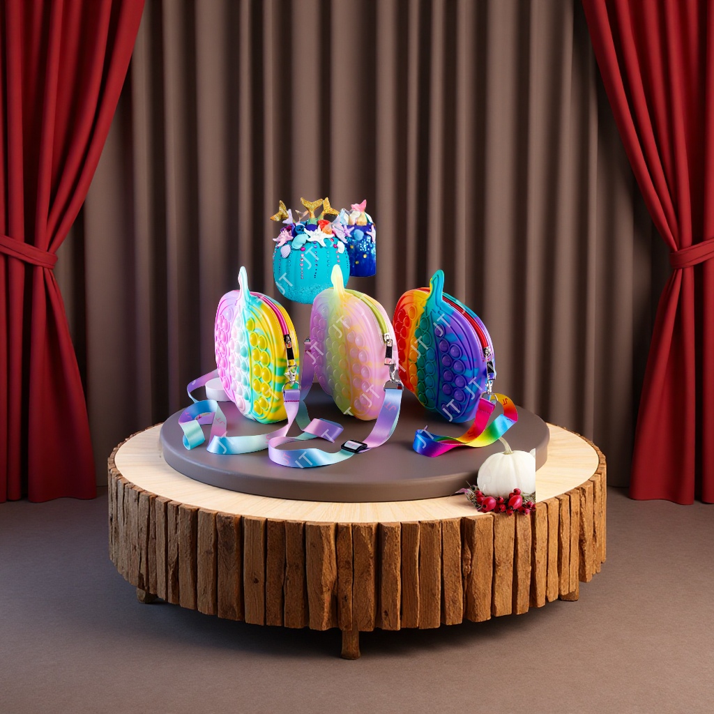 Pumpkin rat-killing bag, Pioneer Finger Bubble Fun silicone single-shoulder toy wholesale, new and unique toys details Picture