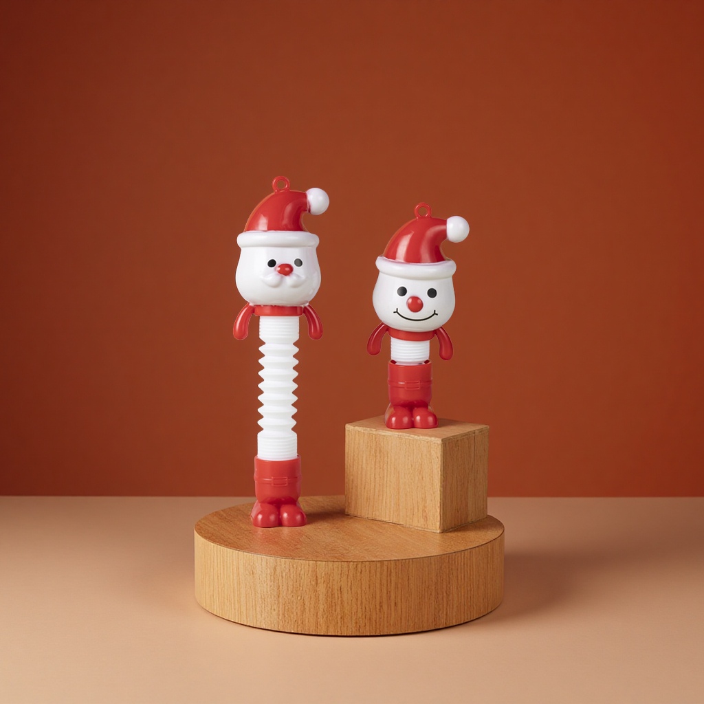 Santa Claus luminous telescopic tube Snowman in various shapes toy office culture Christmas decoration gift Application Scenario