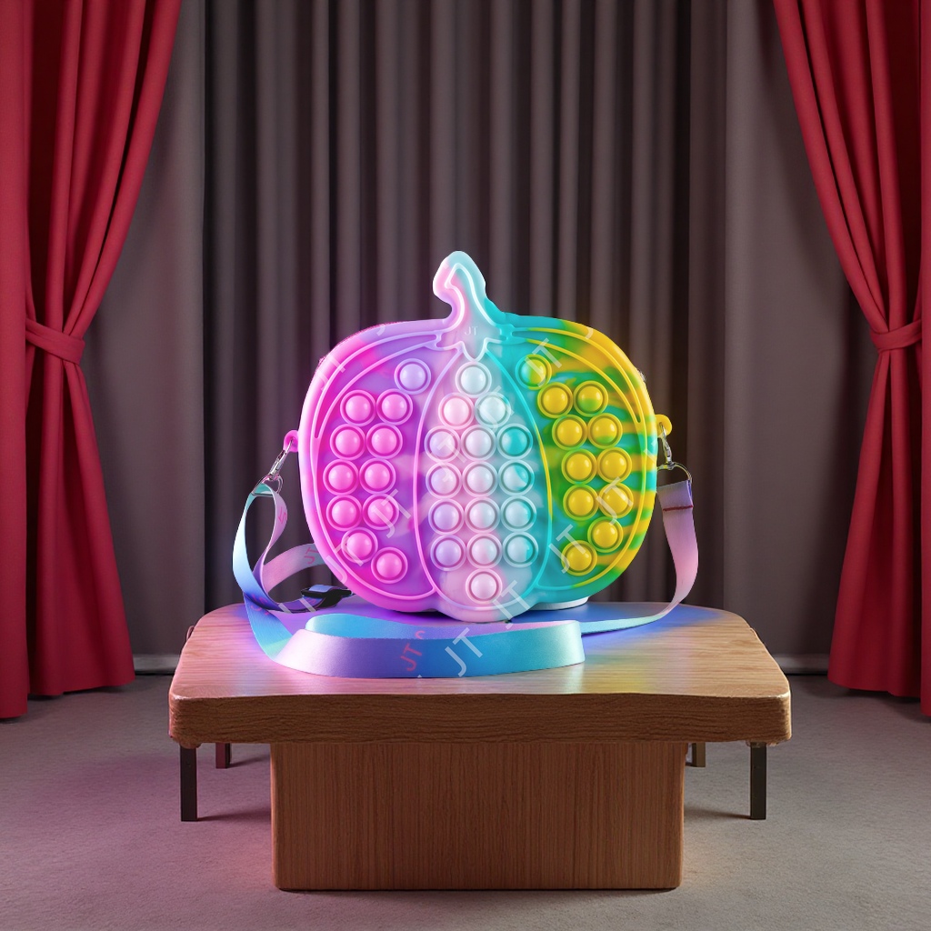 Pumpkin rat-killing bag, Pioneer Finger Bubble Fun silicone single-shoulder toy wholesale, new and unique toys Specification image