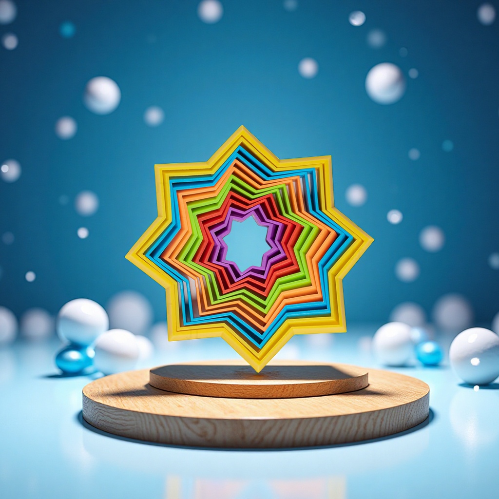 New 3D stereoscopic Magic Star octagonal fluid spiral children's educational Magic Star ice cream mold kitchenware details Picture