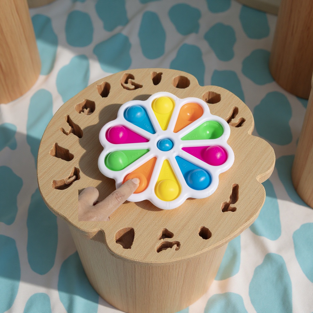 Cross-border best-selling infant and toddler finger bubble Fun Rat Extermination pioneer hand-grabbed and pressed cognitive number shape multi-hole educational toy Specification image