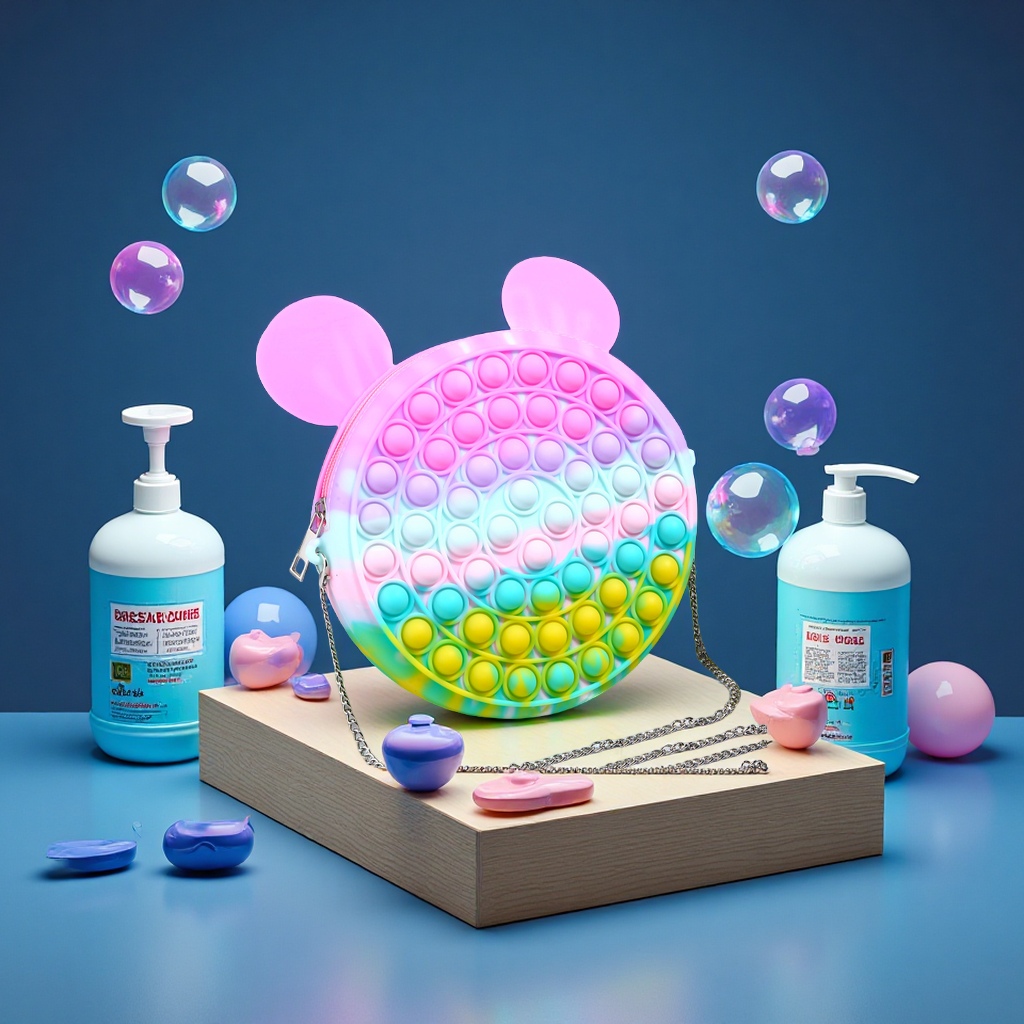 灭鼠先锋多功能硅胶收纳包 亚马逊爆款手指泡泡乐玩具运动休闲泡泡玩具