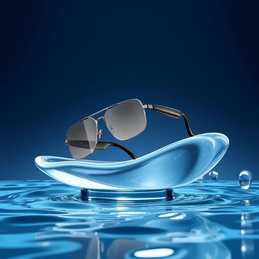 黑科技中性HY1001无线蓝牙翻译AI眼镜多国语言同声传译智能设备