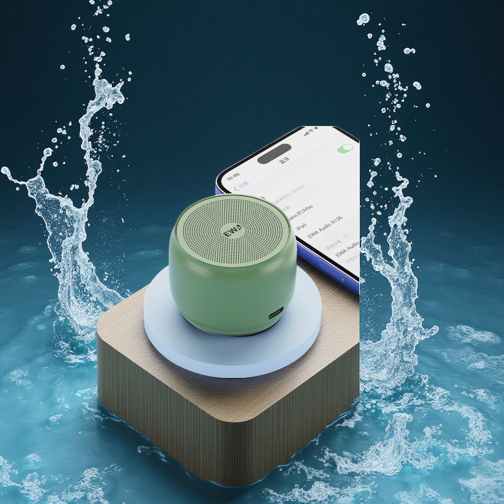 EWA Sound for Love A126 Mini Metal Bluetooth speaker features high sound quality, deep bass, outdoor car water resistance, large volume, and home audio-visual entertainment Specification image