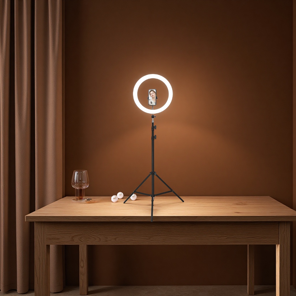 直播补光灯美颜环形灯26CM手机摄影自拍可调节LED打光灯数码电脑摄像配件