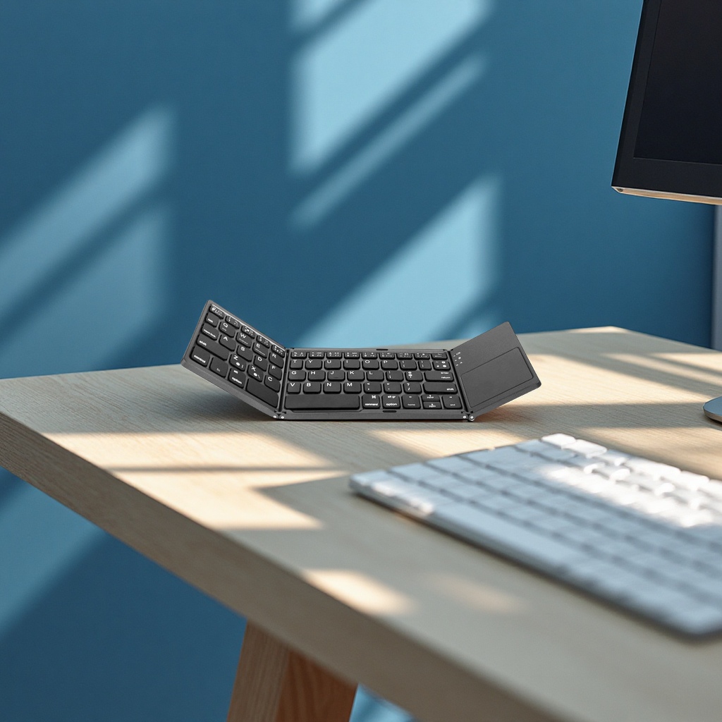 便携B033三折薄款蓝牙键盘三系统支持触控无线电脑外设数码配件