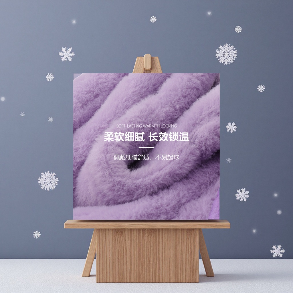 Kulomi Children's black and purple three-piece winter warm scarf, hat, gloves, windproof outdoor cute clothing and accessories Specification image