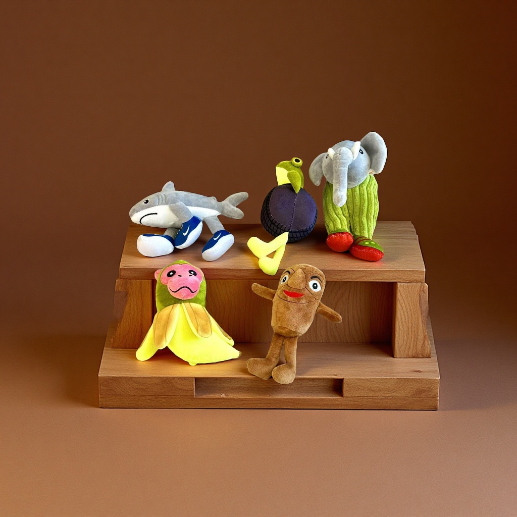 The new cross-border tungtungtunsahur mascot fabric doll lock and fun plush toy pendant from the American Shan Hai Jing parody