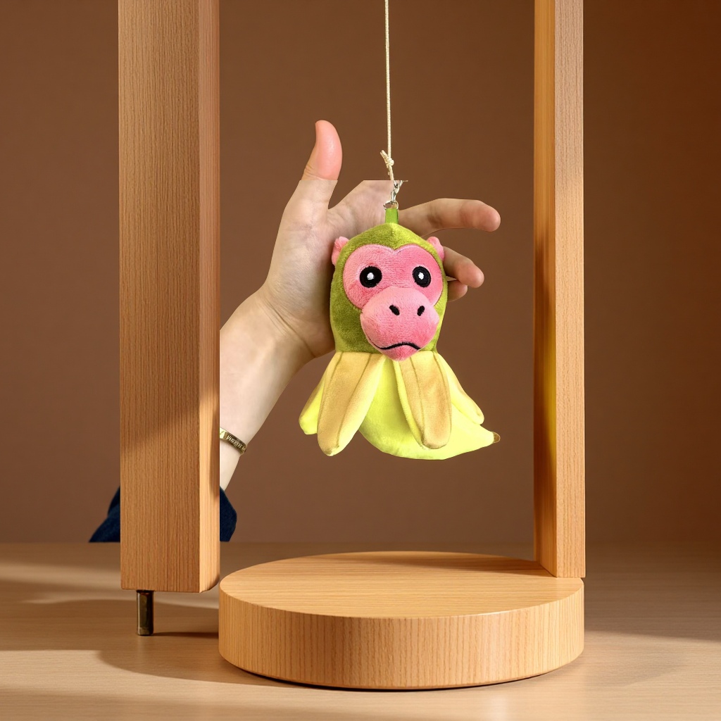 The new cross-border tungtungtunsahur mascot fabric doll lock and fun plush toy pendant from the American Shan Hai Jing parody Specification image