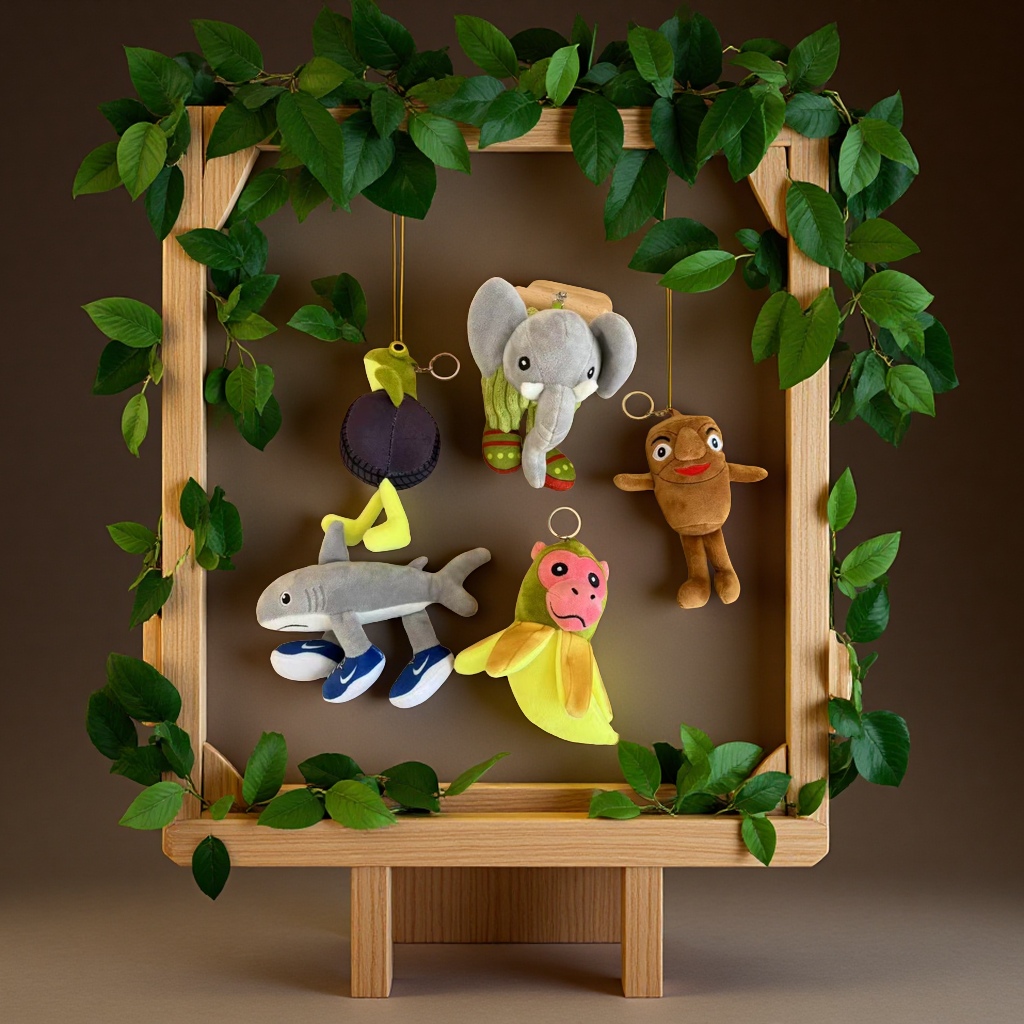 The new cross-border tungtungtunsahur mascot fabric doll lock and fun plush toy pendant from the American Shan Hai Jing parody Application Scenario