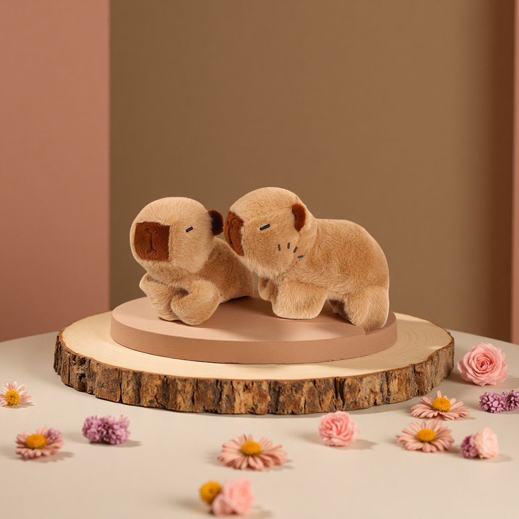 Factory direct sales of Capibara Capybara papybara ring plush toys, wristbands, girl wrist pendants, plush toys, children's gifts details Picture