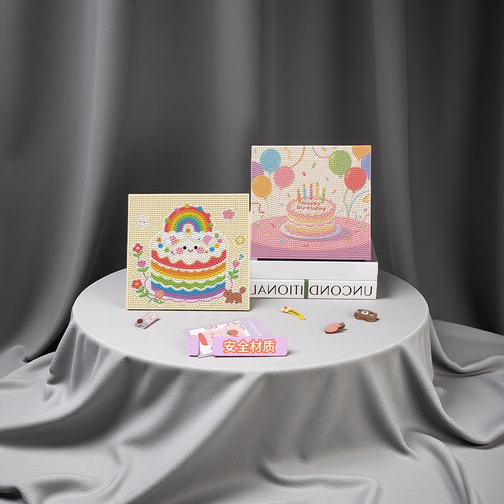 "Shan Hai Jing cartoon diamond collage with photo frame, children's handcrafted diamond dot DIY anime character decoration. details Picture