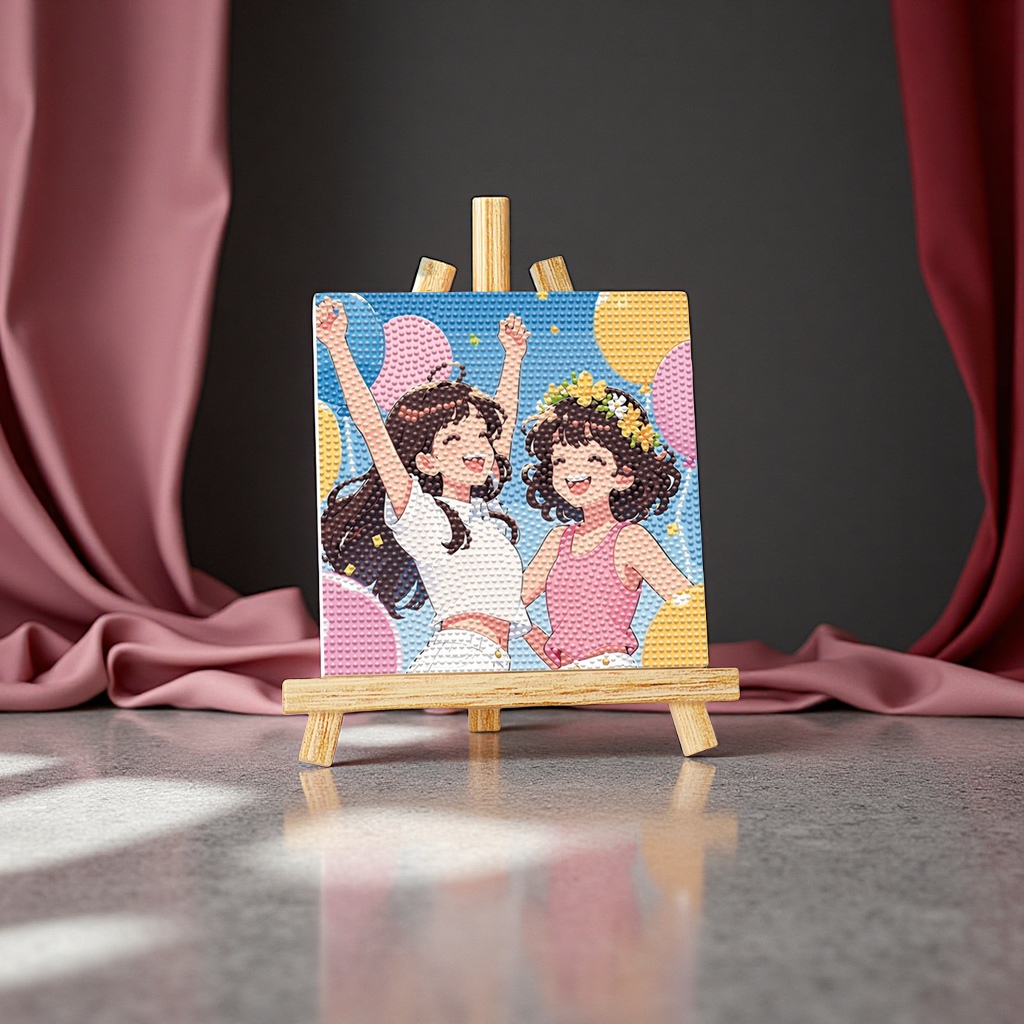 "Shan Hai Jing cartoon diamond collage with photo frame, children's handcrafted diamond dot DIY anime character decoration. Specification image