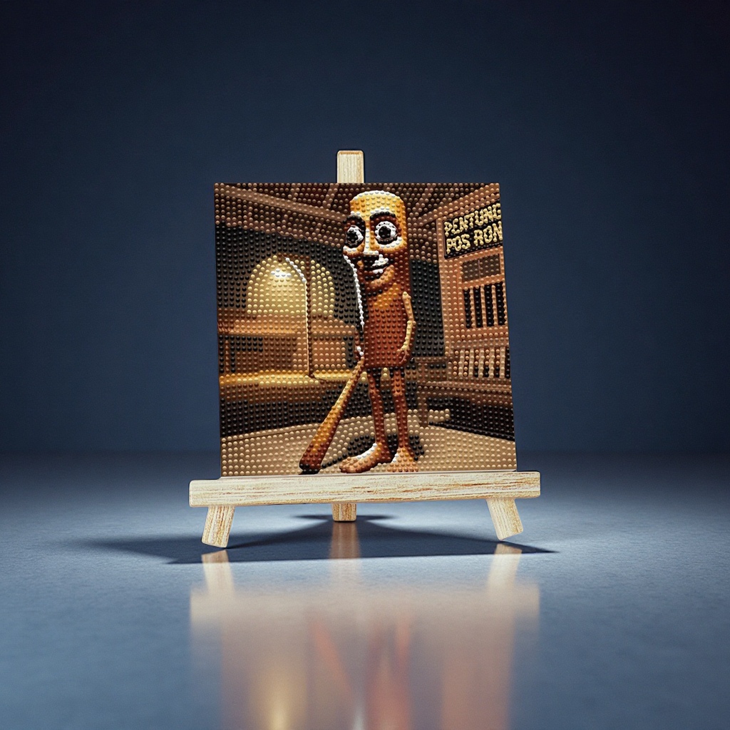 "Shan Hai Jing cartoon diamond collage with photo frame, children's handcrafted diamond dot DIY anime character decoration. Item Picture