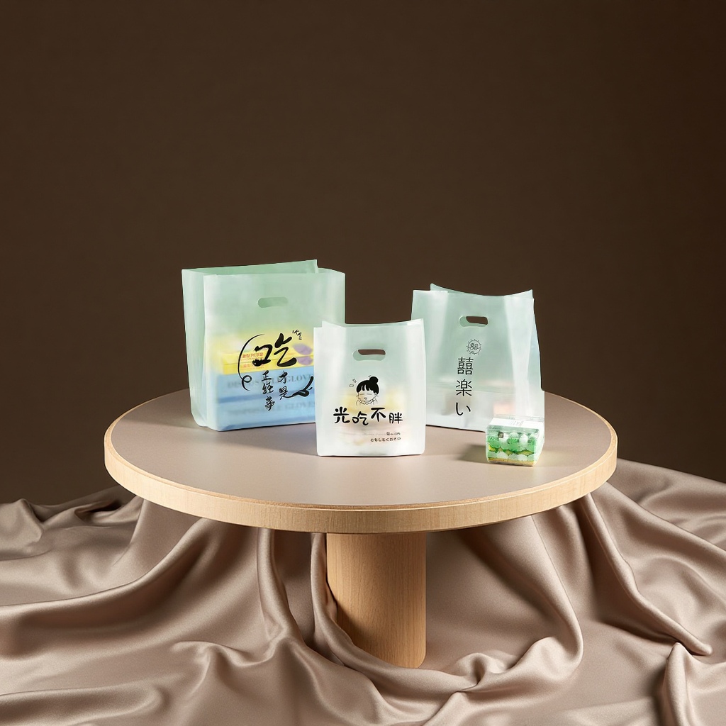 四指袋定制平口logo礼品塑料袋购物手提包装袋广告平口服装店专用塑料袋