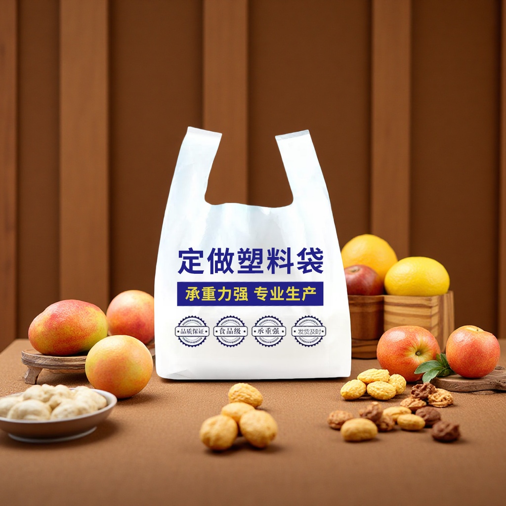 Customized supermarket and convenience store shopping bags, fruit and snack hand-held vest bags, takeout packaging plastic packaging bags Item Picture