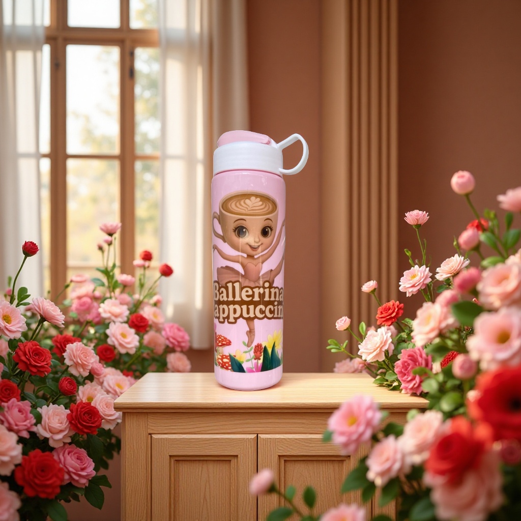 Children's water cup with leak-proof straw, baby learning cup, portable anti-drop plastic water bottle, children's products 300ml Specification image