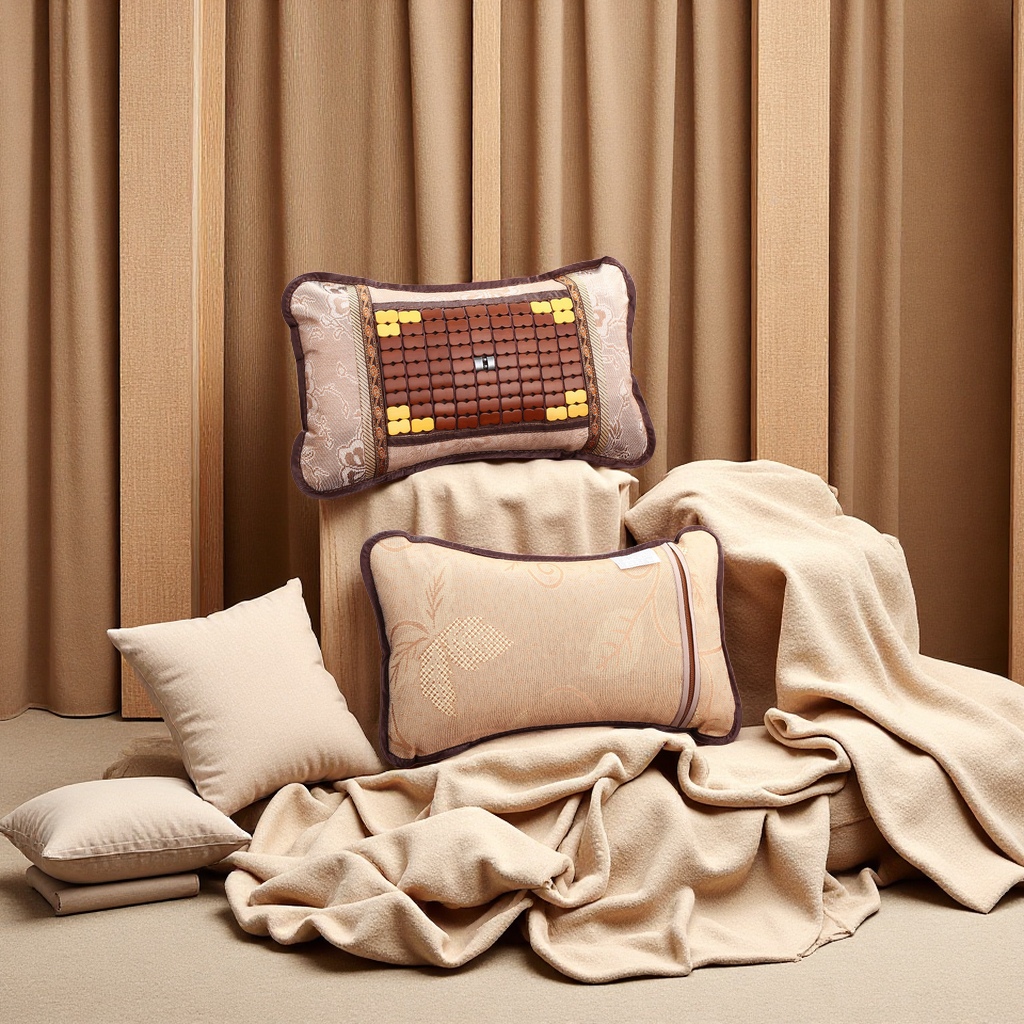 Summer bamboo mat pillow, single hard pillow, adult mahjong, ice silk rattan, cool dormitory student pillowcase, handicraft gift, wooden handicraft Application Scenario