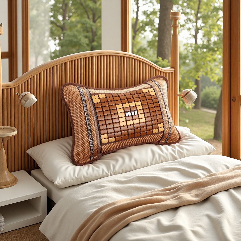 Summer bamboo mat pillow, single hard pillow, adult mahjong, ice silk rattan, cool dormitory student pillowcase, handicraft gift, wooden handicraft Item Picture