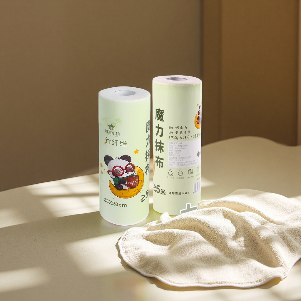 竹纤维懒人抹布针刺无纺布干巾不沾油厨房洗碗百洁布5米 家务清洁用品厨房抹布洗碗巾干湿两用