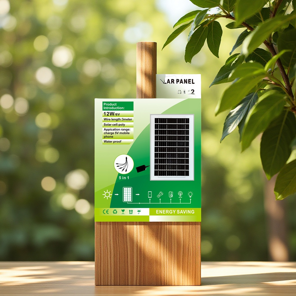 12W6V solar panel photovoltaic energy storage outdoor charging mobile phone with 5V protection board electrical and electronic solar cell module details Picture