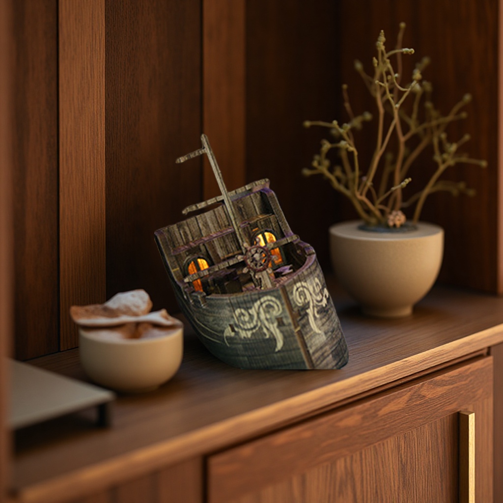 Cross-border source book stand DIY house model 3D stereoscopic wooden assembly handicraft creative gift micro-landscape design Application Scenario