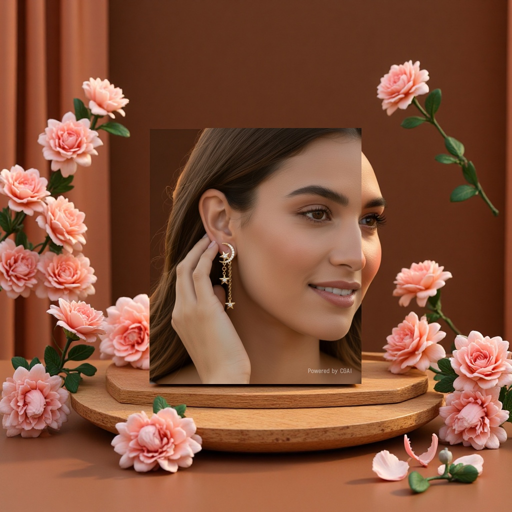 星月系列耳环简约时尚银色流苏耳饰女气质百搭耳坠耳饰品礼物