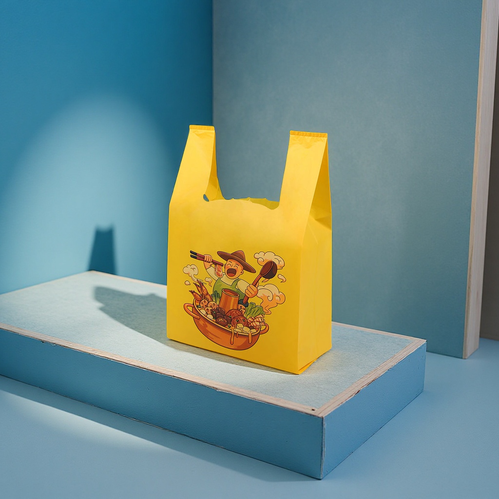 Customized transparent plastic bags, shopping bags, takeout packaging bags, fruit hand-held packaging bags, printed LOG plastic vest bags Item Picture