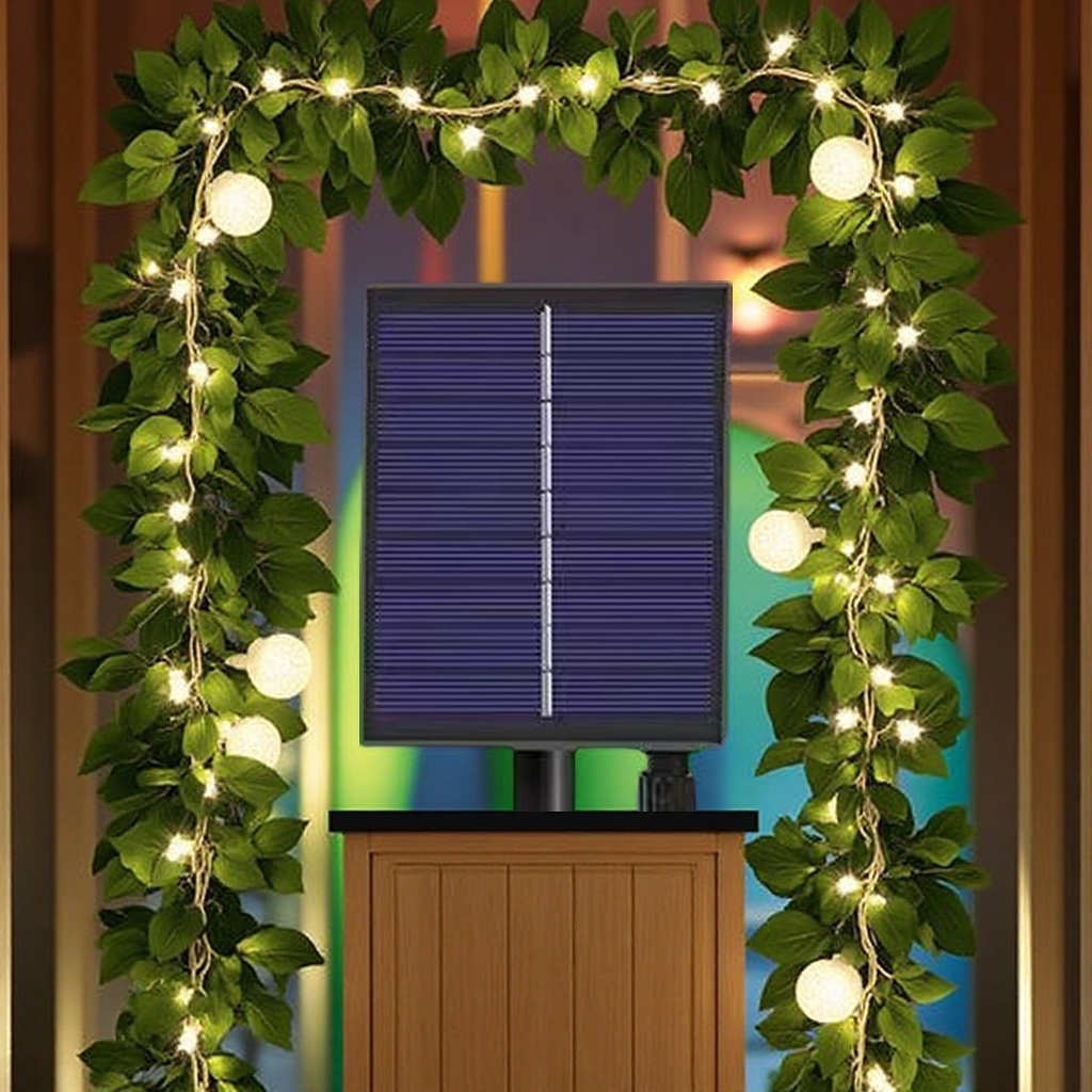 Solar LED light strings, outdoor courtyard leather line lights, Christmas tree atmosphere colored lights, starry sky decorative lights, lighting fixtures Specification image