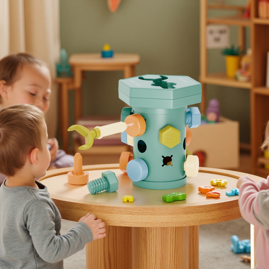 儿童益智拼装玩具1-3岁大颗粒磁性螺丝拆装组合趣味手动拧螺丝钉启蒙早教玩具