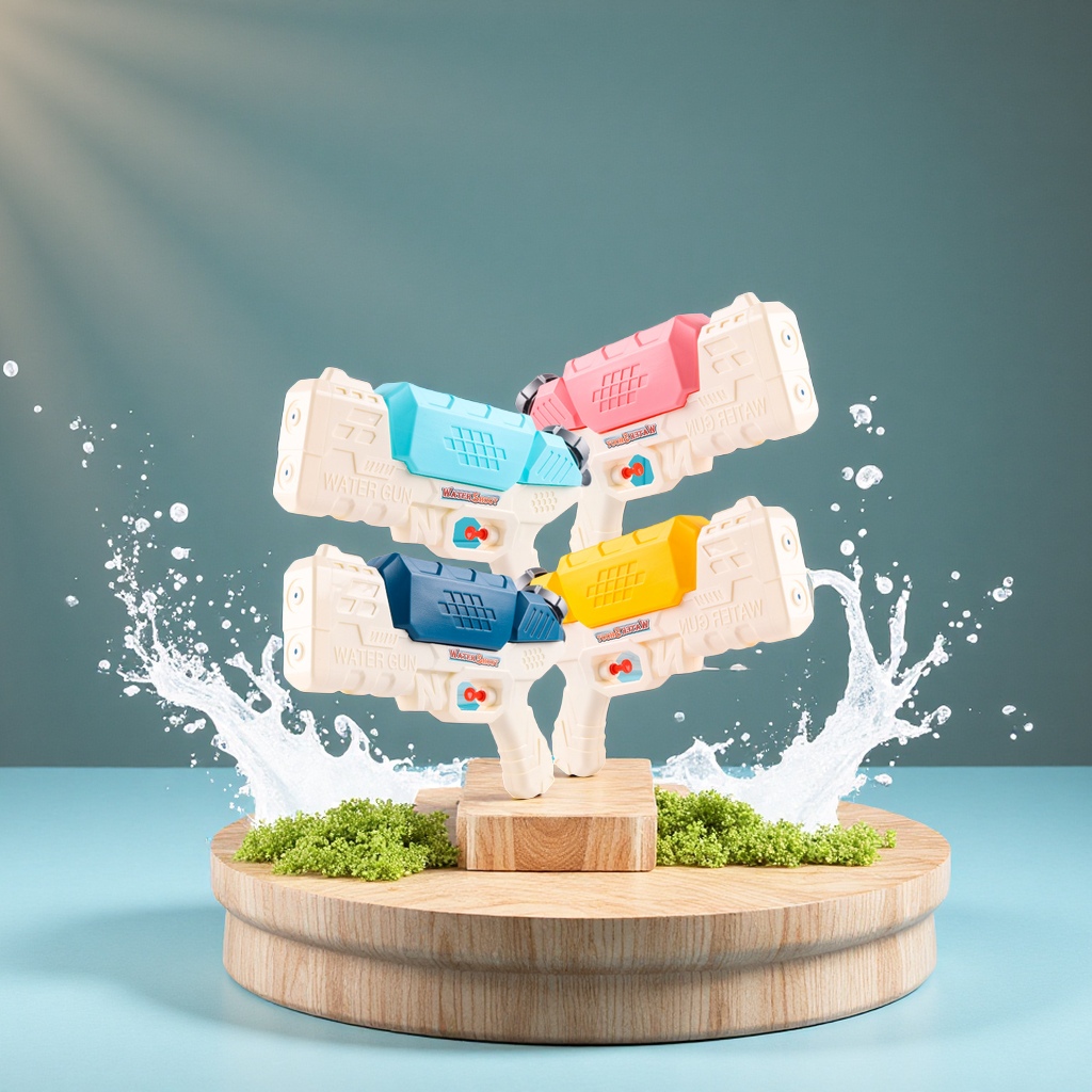 新款大容量儿童水枪亲子互动双喷头户外戏水玩具五金高压水枪