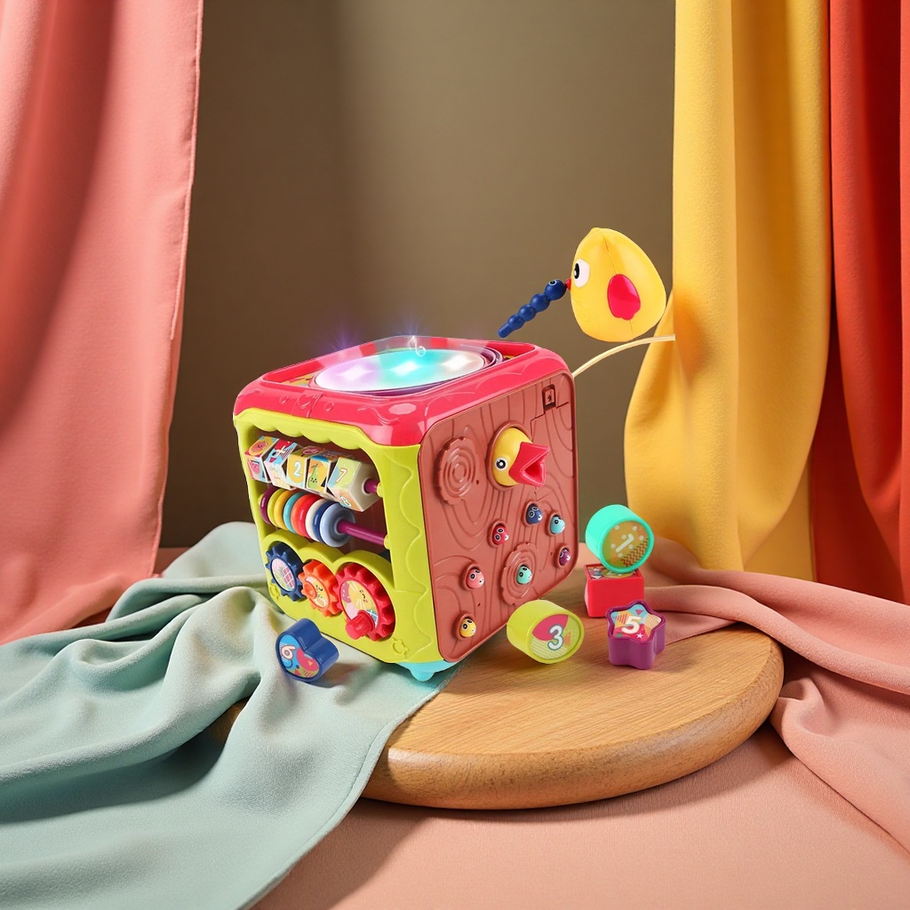 趣味声光拍拍鼓婴儿早教益智六面鼓手拍鼓婴儿手拍玩具宝宝启蒙玩具