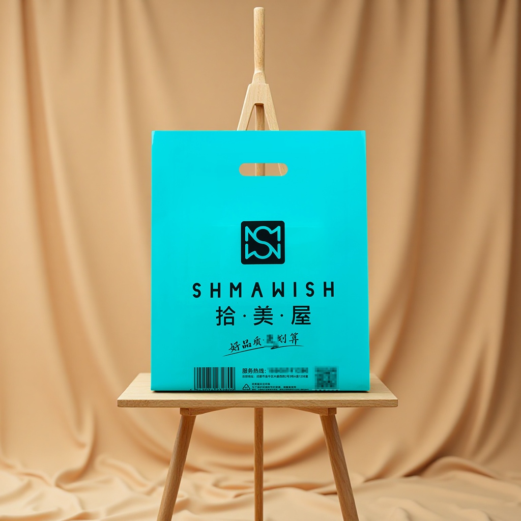 High and low pressure flat-mouthed hand-held plastic bags, four-finger bags, cosmetic baking packaging bags, customized PE plastic bags, plastic bags Item Picture