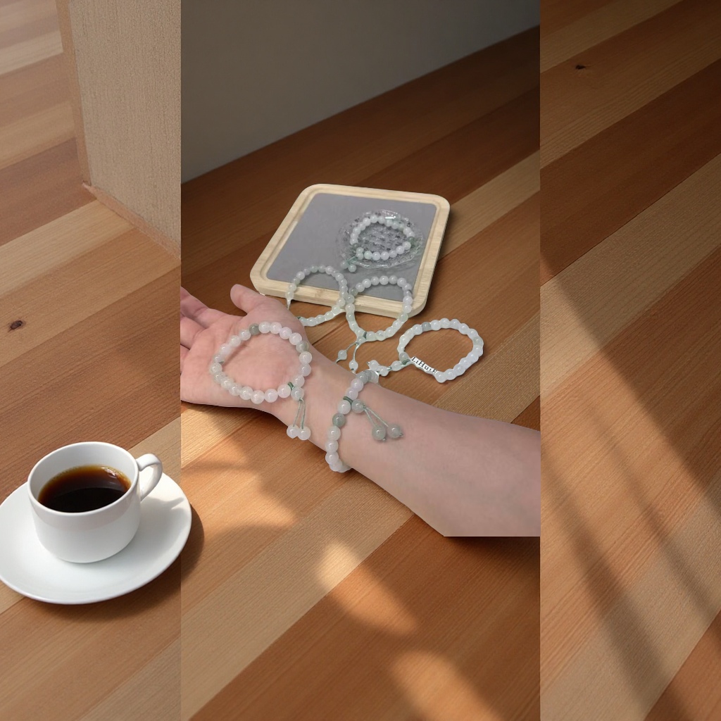 Tianshan Jade bracelet, a natural jade bracelet, is a fashionable and simple ladies' jewelry gift. It's a refreshing summer style Specification image