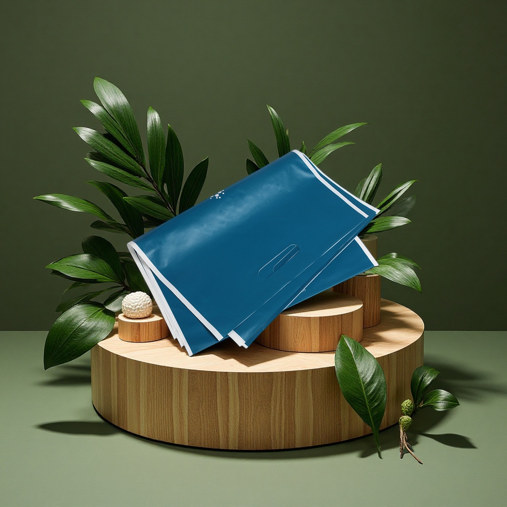 Thickened hand-held plastic bags, flat-mouthed gift packaging bags, printed logo four-finger clothing shopping bags, plastic packaging bags Specification image