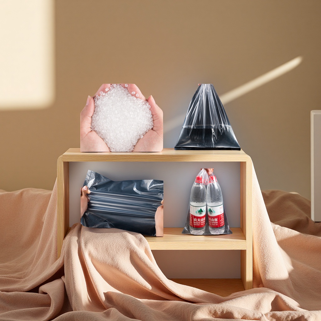 High-pressure PE flat-mouth large transparent thickened quilt storage moisture-proof and dust-proof plastic bag packaging bag plastic film bag details Picture